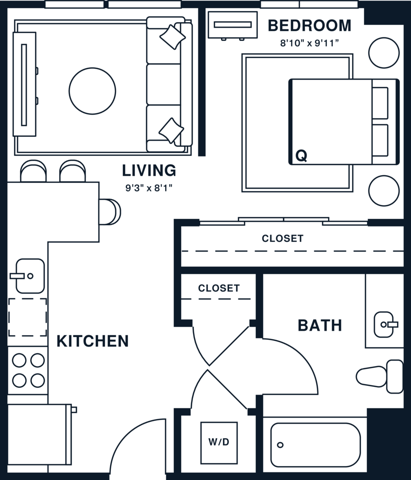 A1U | 1x1 | 457 sq ft
