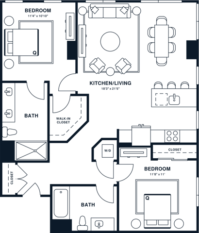 B11 | 2x2 | 1087 sq ft