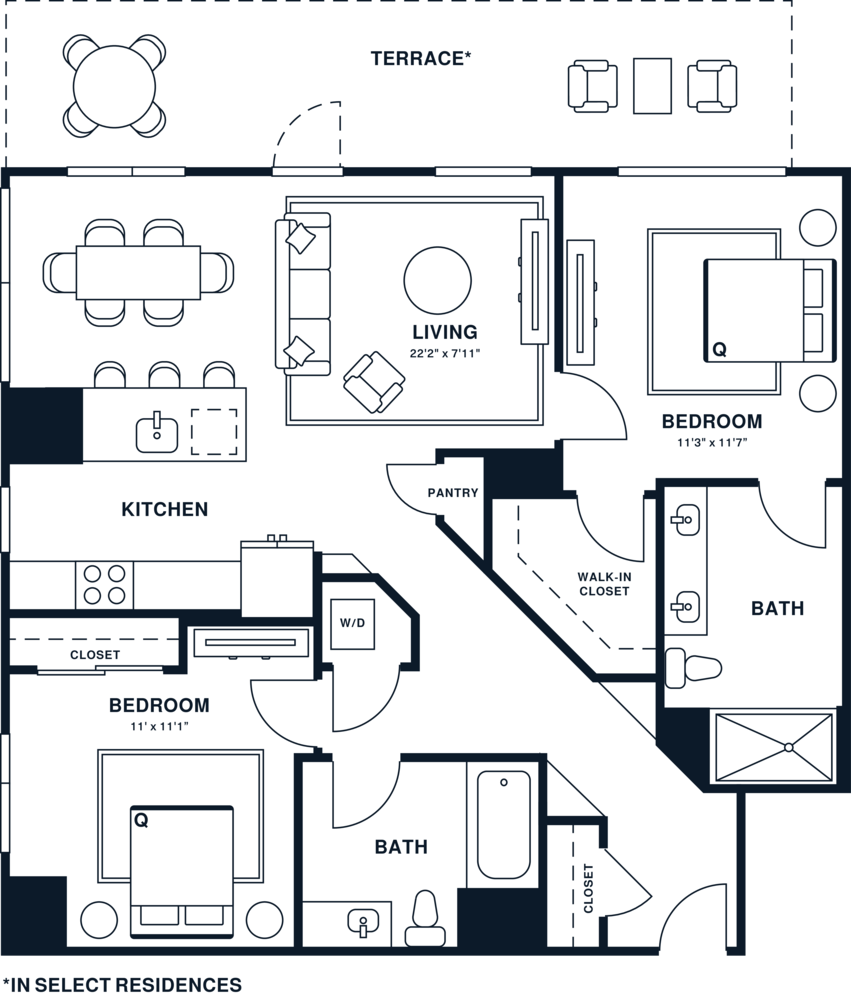 B9 | 2x2 | 1071 sq ft