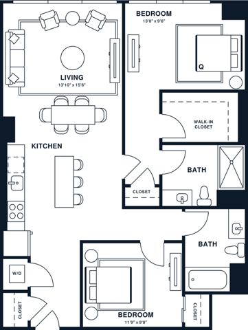 B6U | Junior 2x2 | 1059 sq ft