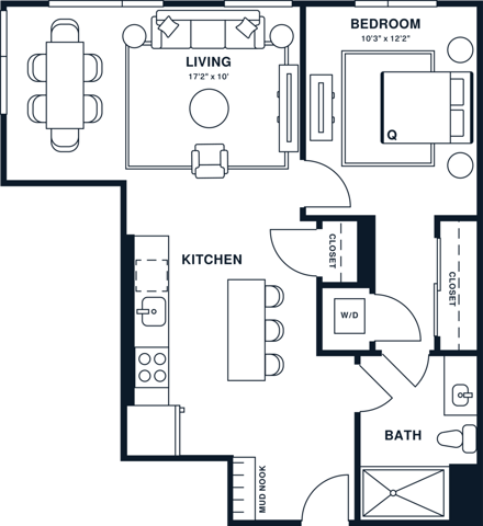 A10 | 1x1 | 701 sq ft