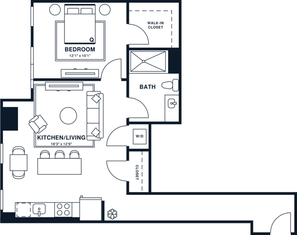 A11 | 1x1 | 710 sq ft