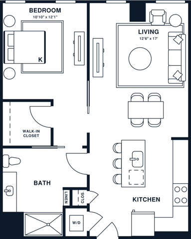 A13PH.A | 1x1 PH | 753 sq ft