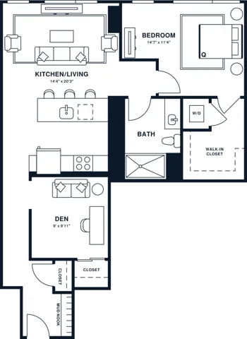 A16D | 1x1 Den | 861 sq ft