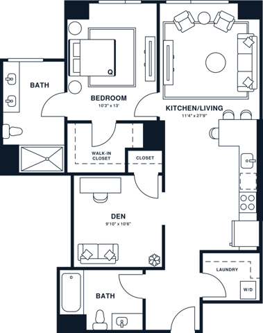B1U | Junior 2x2 | 939 sq ft