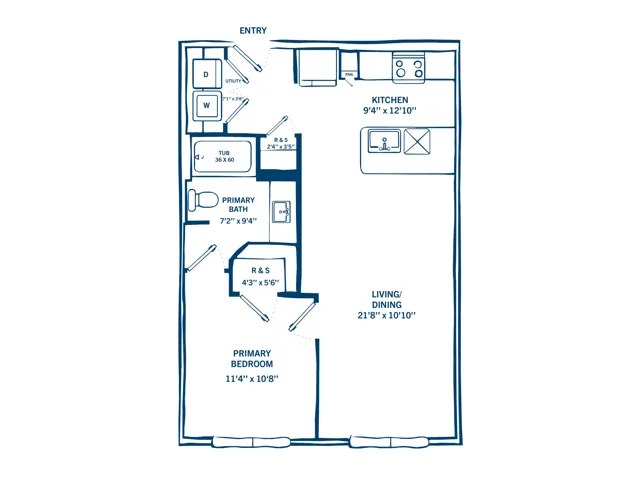 One Bedroom Floor Plan