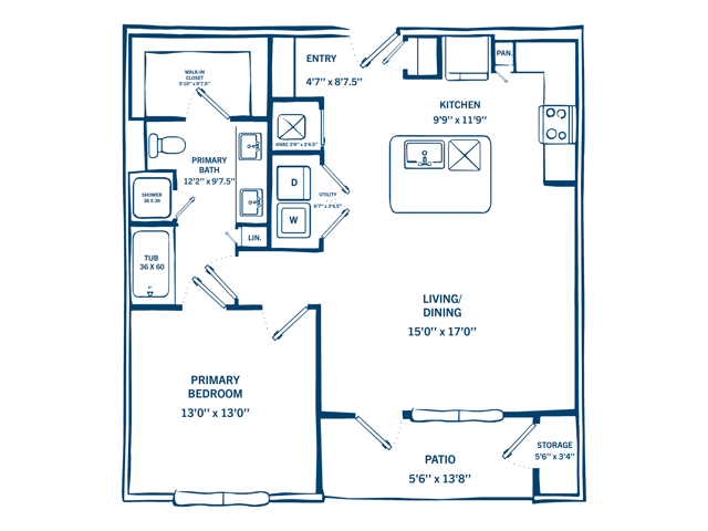 One Bedroom Floor Plan