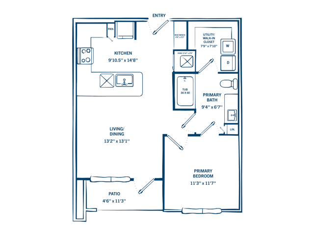 One Bedroom Floor Plan