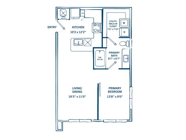One Bedroom Floor Plan