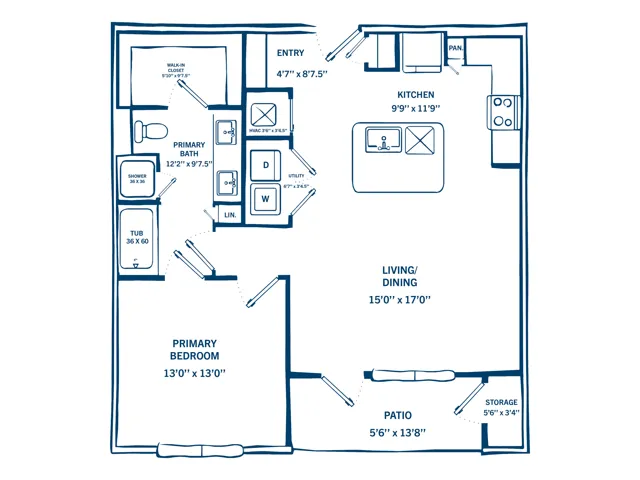 One Bedroom Floor Plan