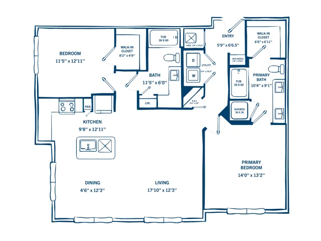 Two Bedroom Floor Plan