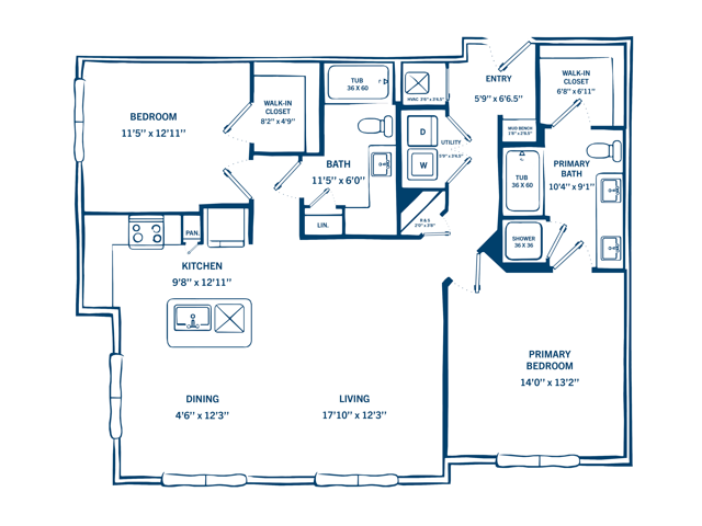 Two Bedroom Floor Plan