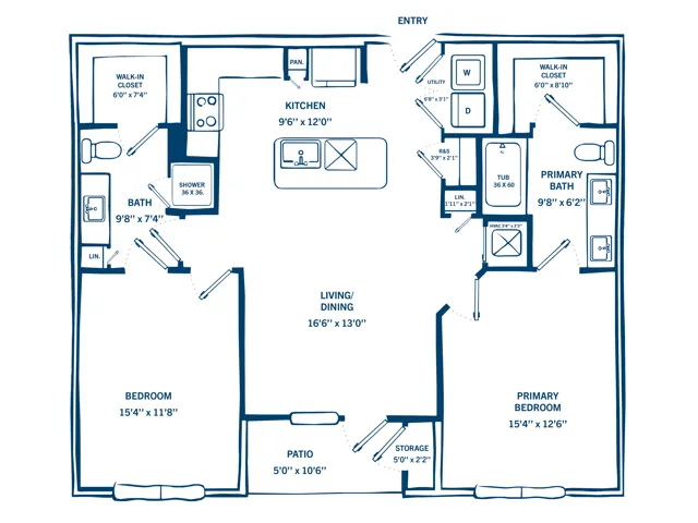 Two Bedroom Floor Plan