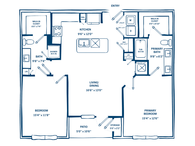 Two Bedroom Floor Plan