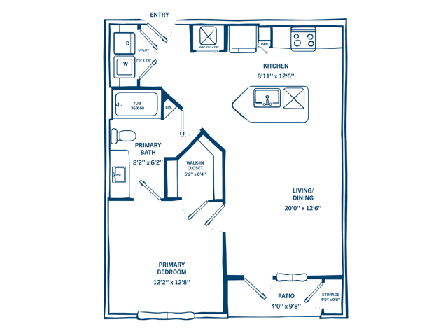 One Bedroom Floor Plan