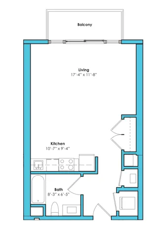 Studio (535 SF)