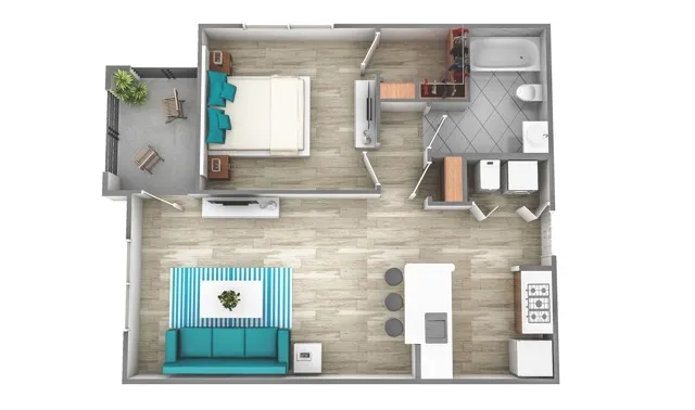 One Bedroom One Bath | 633 sq ft