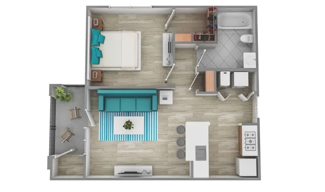 One Bedroom One Bath | 579 SQ FT