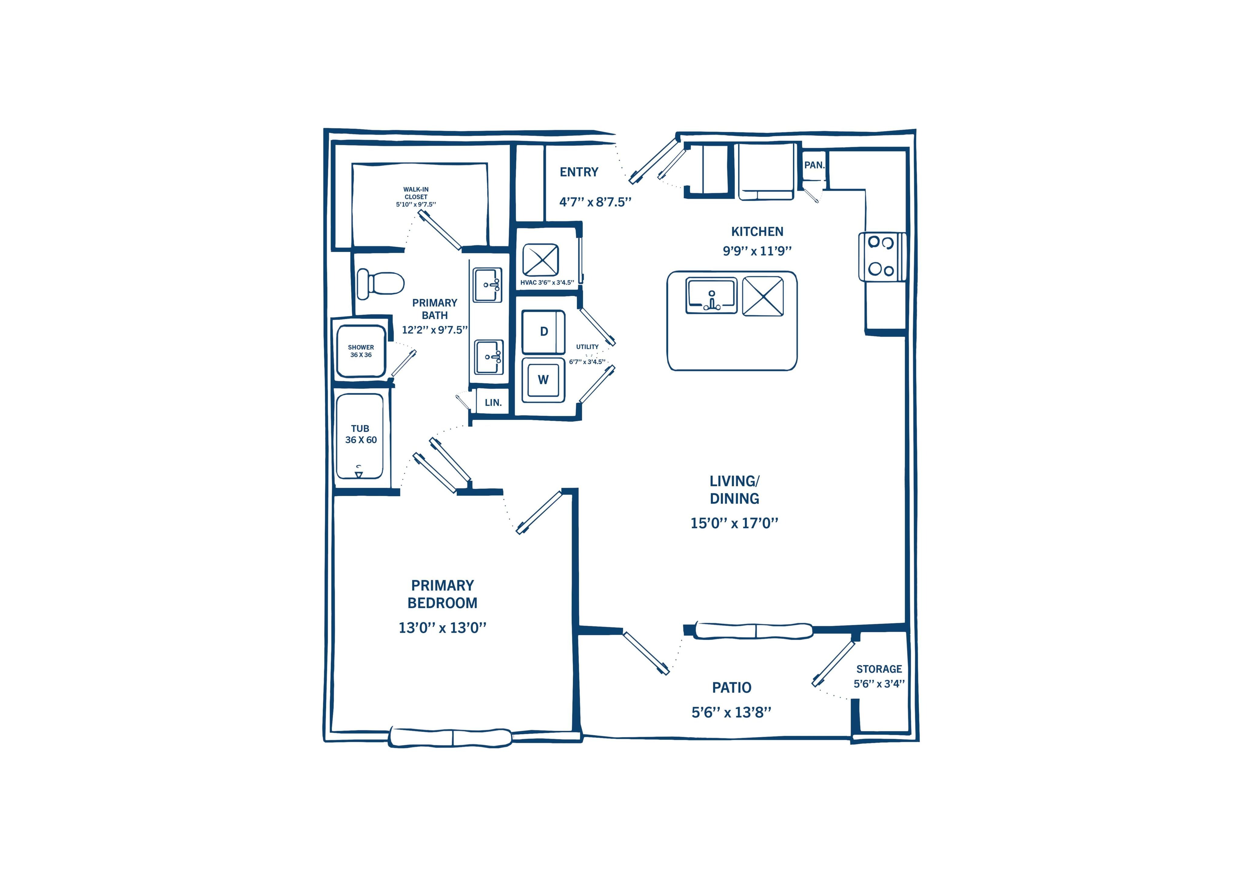 One Bedroom Floor Plan