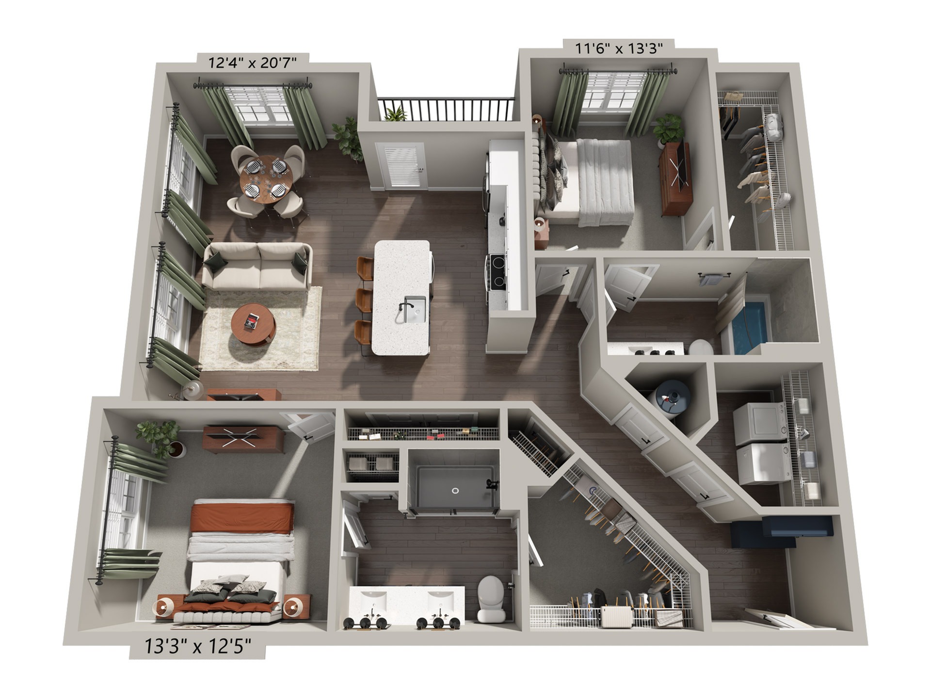 B2 | 2x2 | 1261 sf
