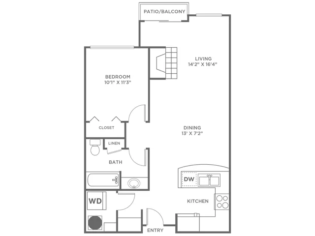 Deer-Restored | 1 bed 1 bath | from 735 square feet