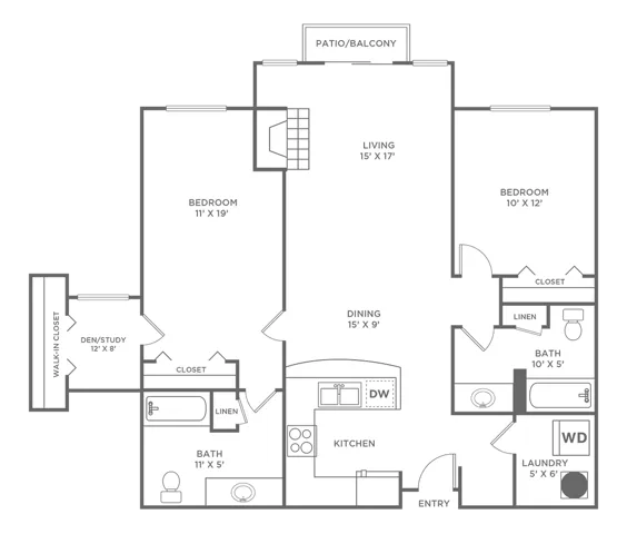 Sinclair w/ Den-Restored | 2 bed 2 bath | from 1,186 sq ft