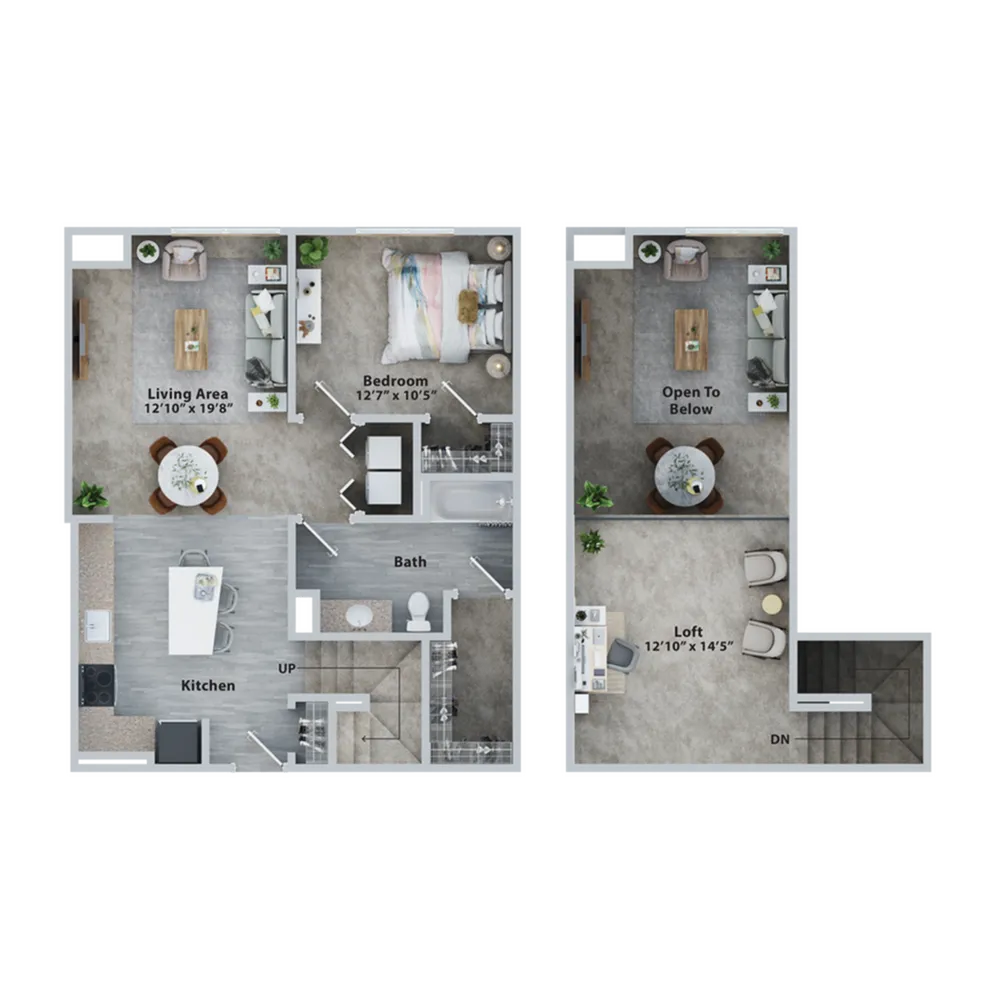 1x1 Loft (1016 SF)