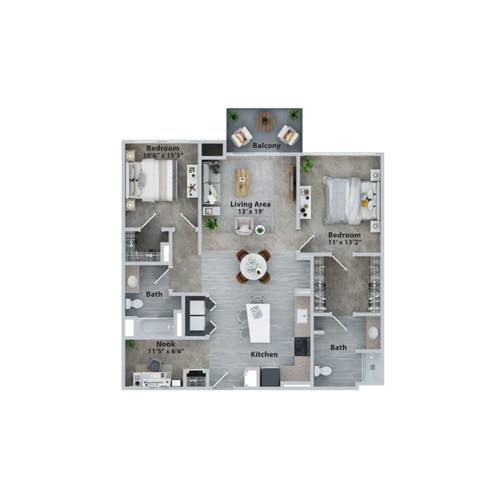 2x2 (1202 SF)