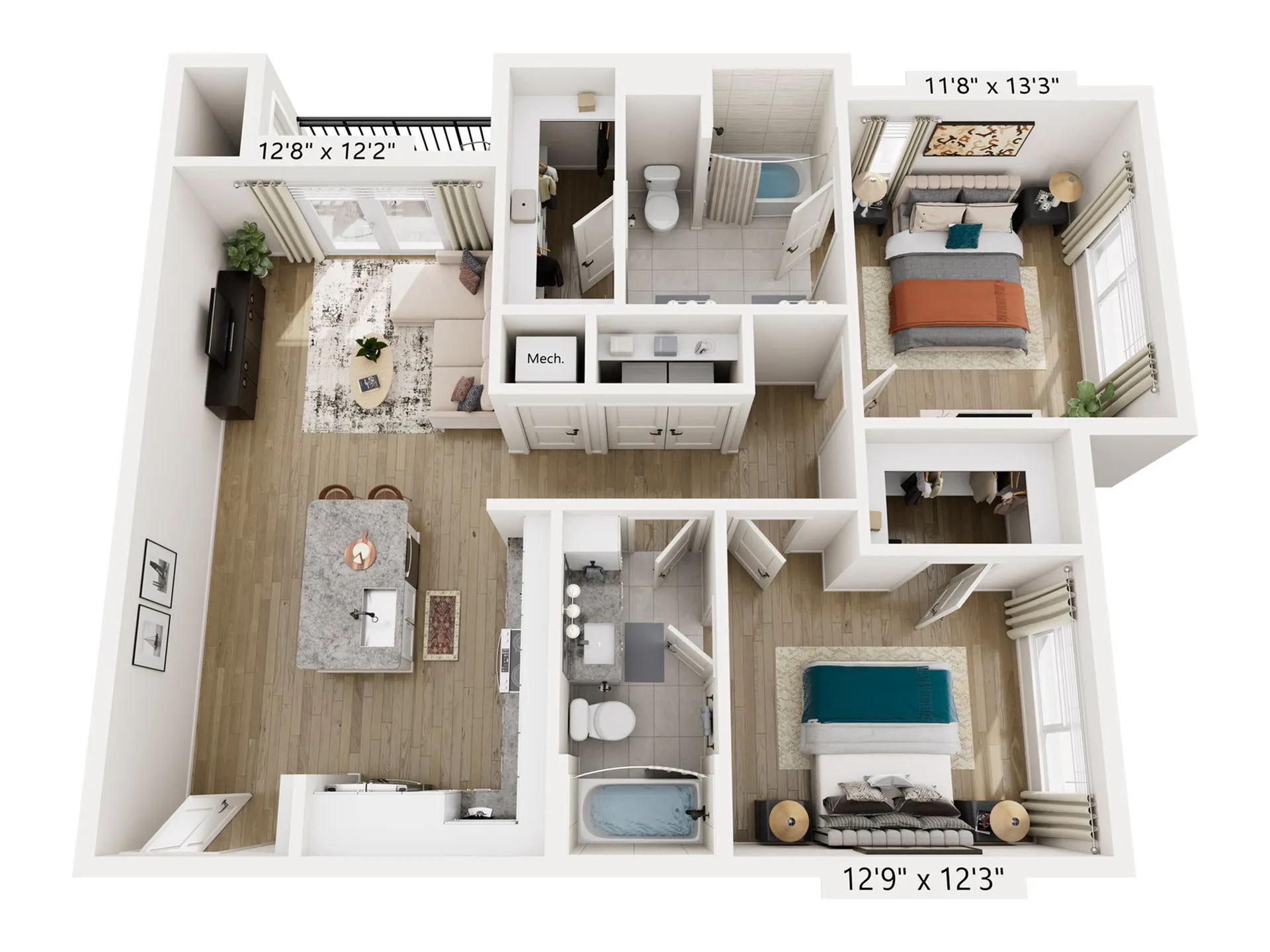 B2 | 2x2 | 1072 sf