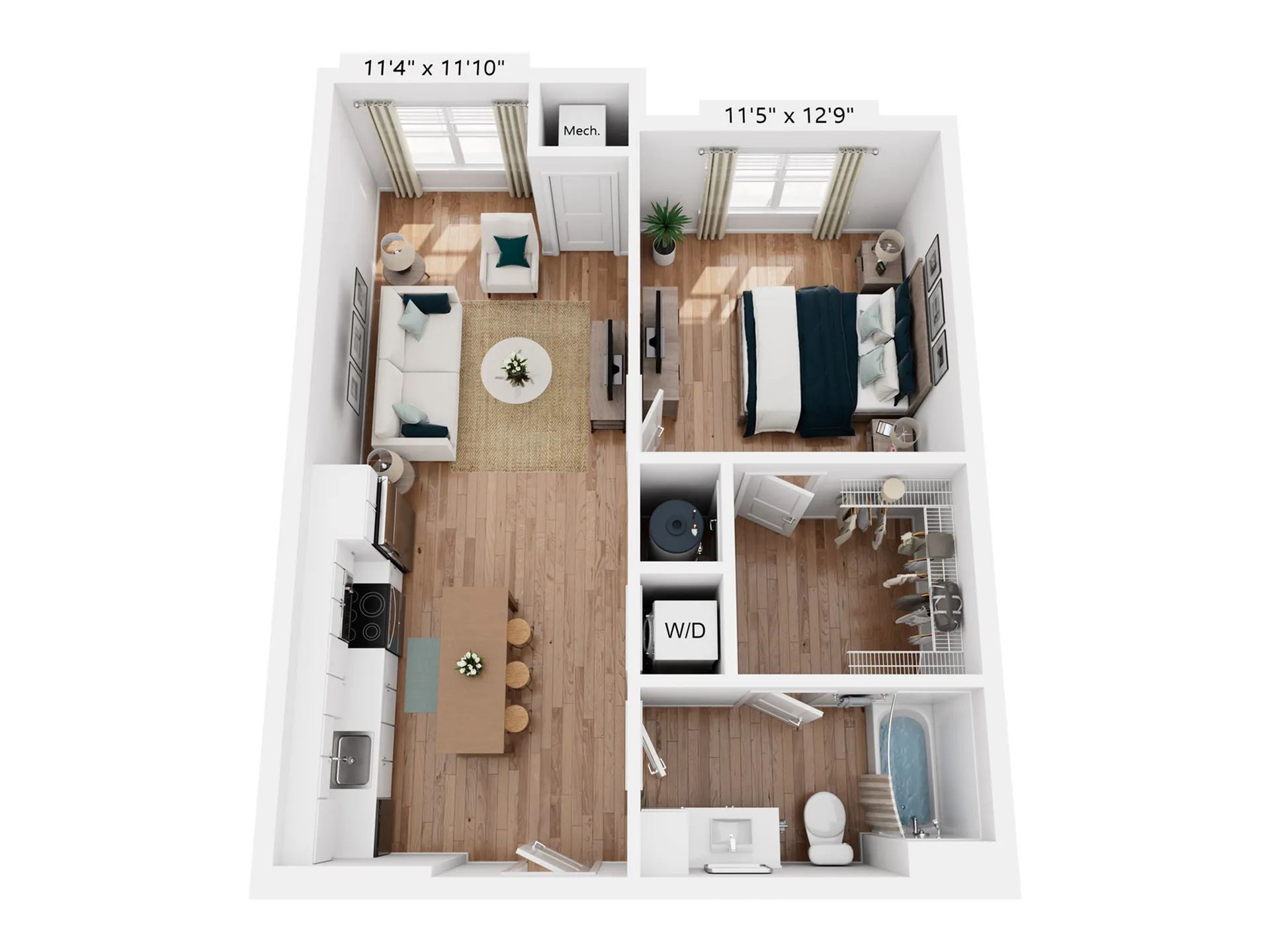 A1 | 1x1 | 692 sf