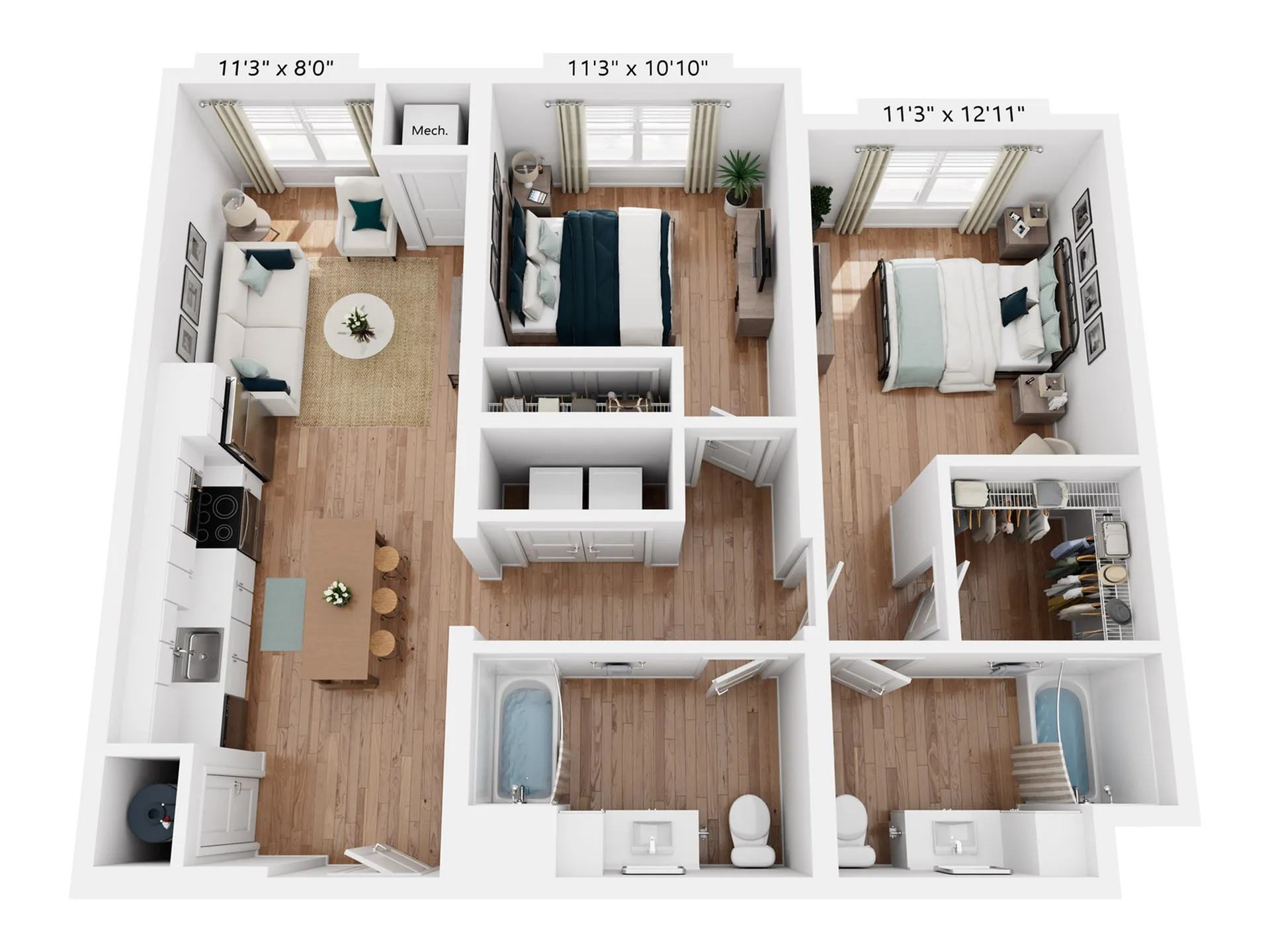 B2 | 2x2 | 1,027 sq ft