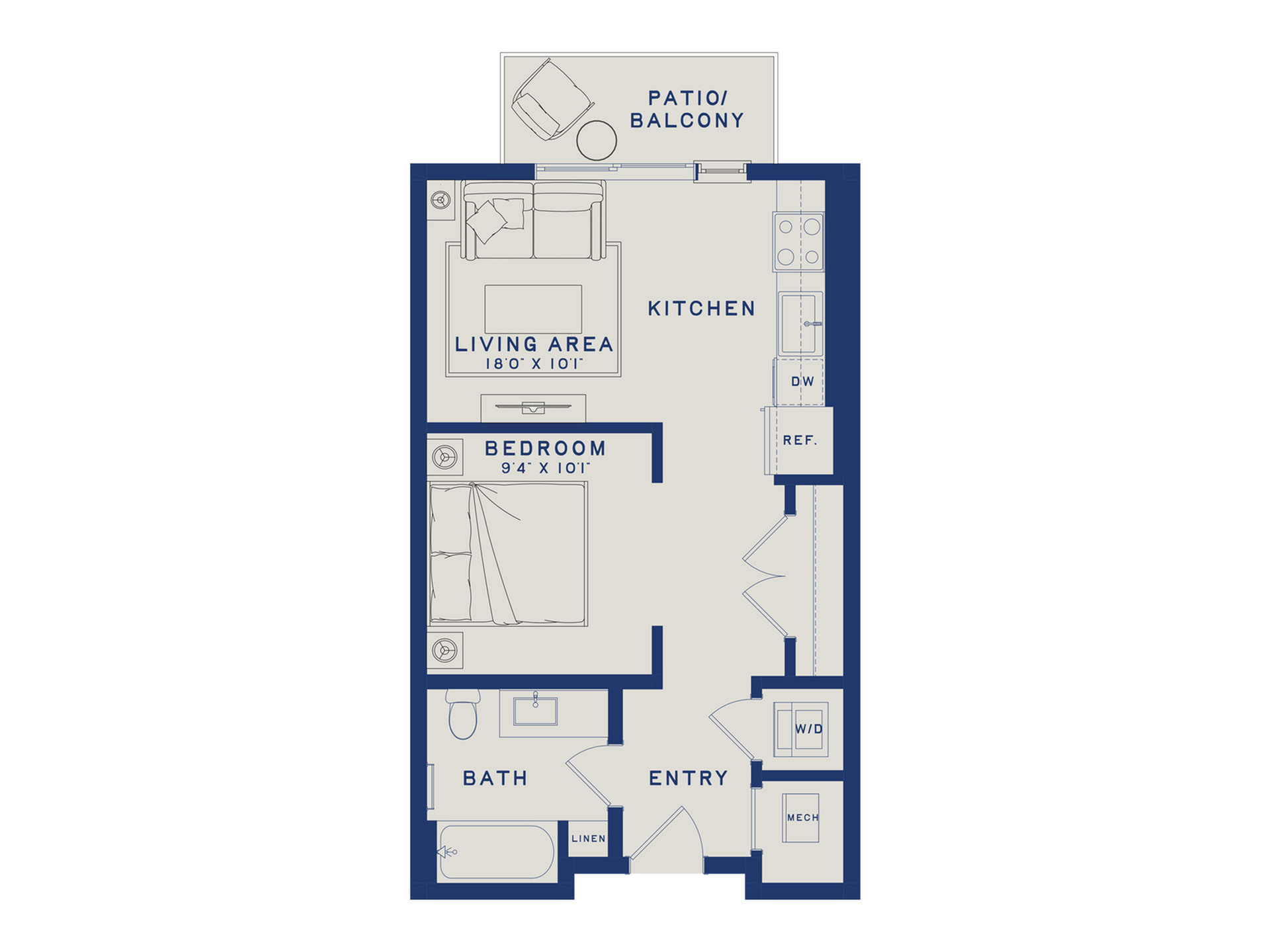 S4 | Studio | 545 sf