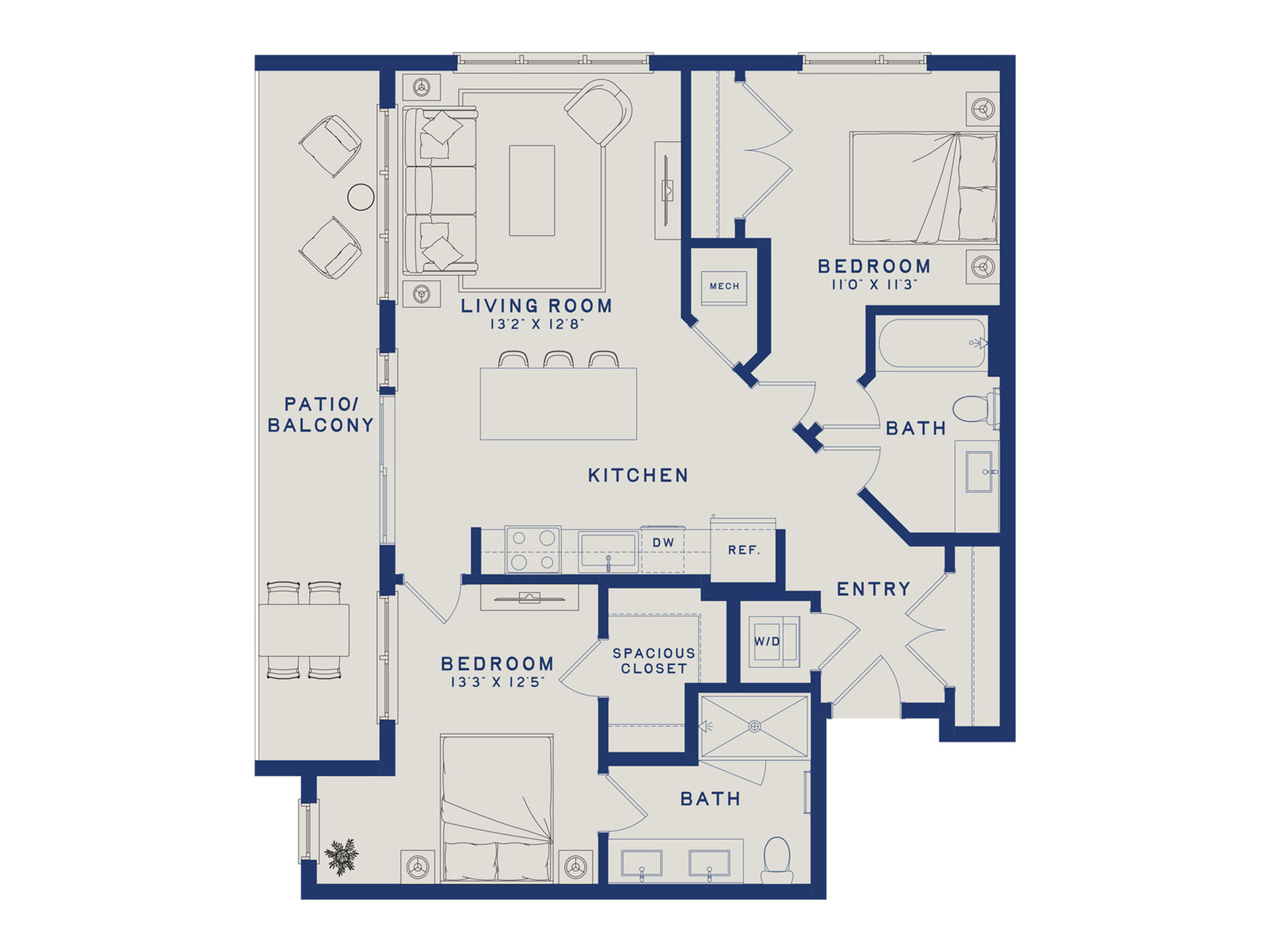 B5 | 2x2 | 989 sf