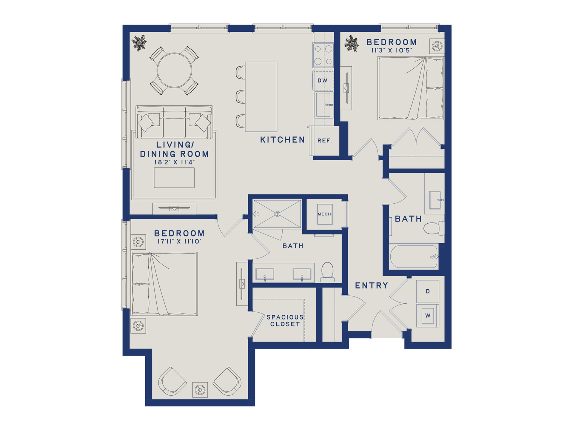 B11 | 2x2 | 1090 sf