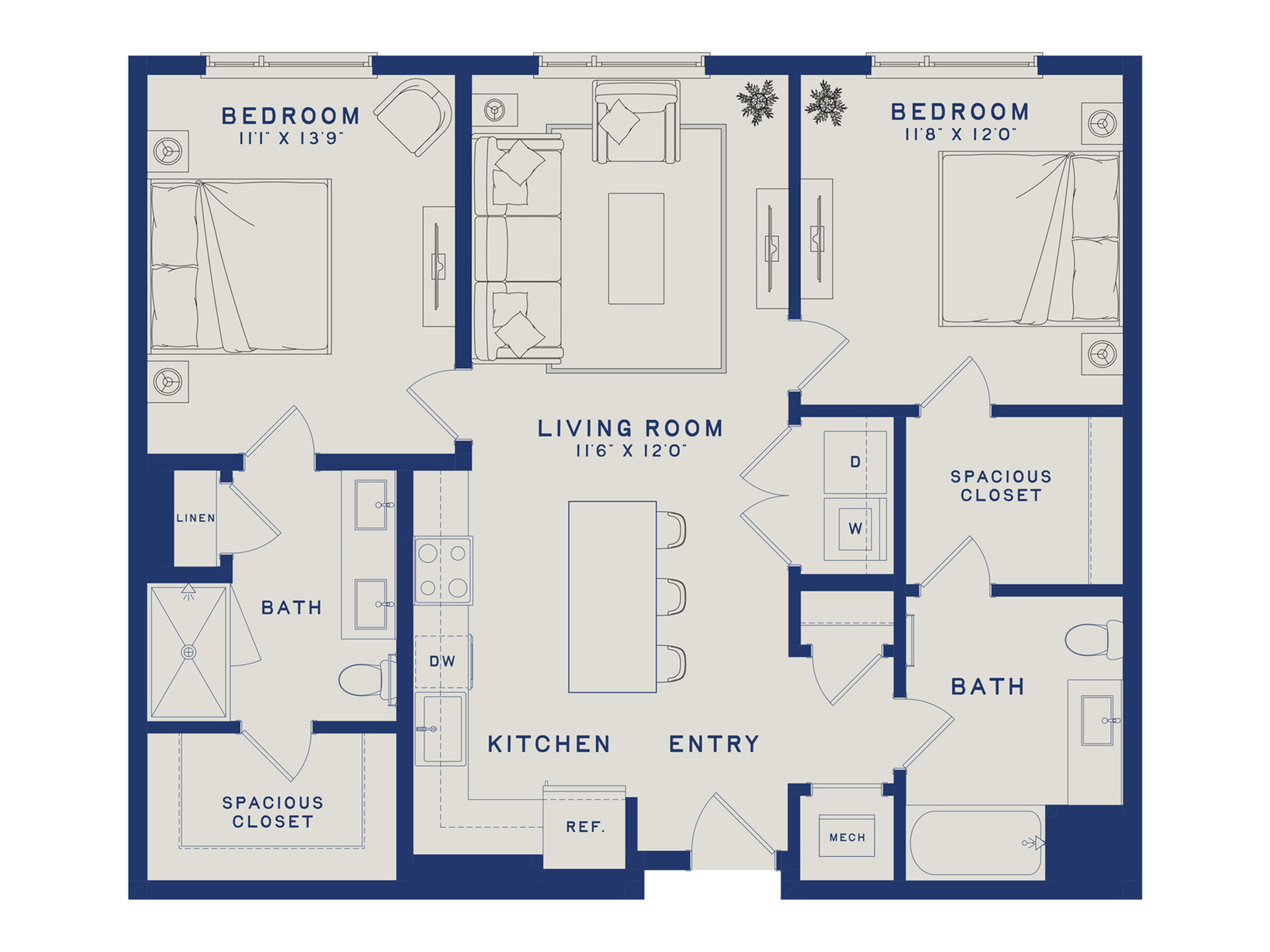 B12H | 2x2 | 1090 sf