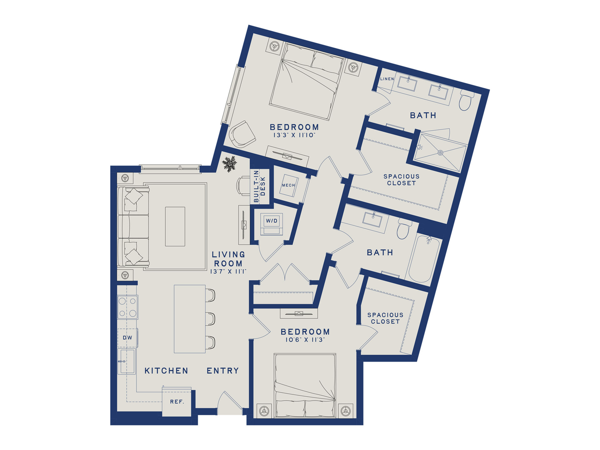B13U | 2x2 | 1106 sf