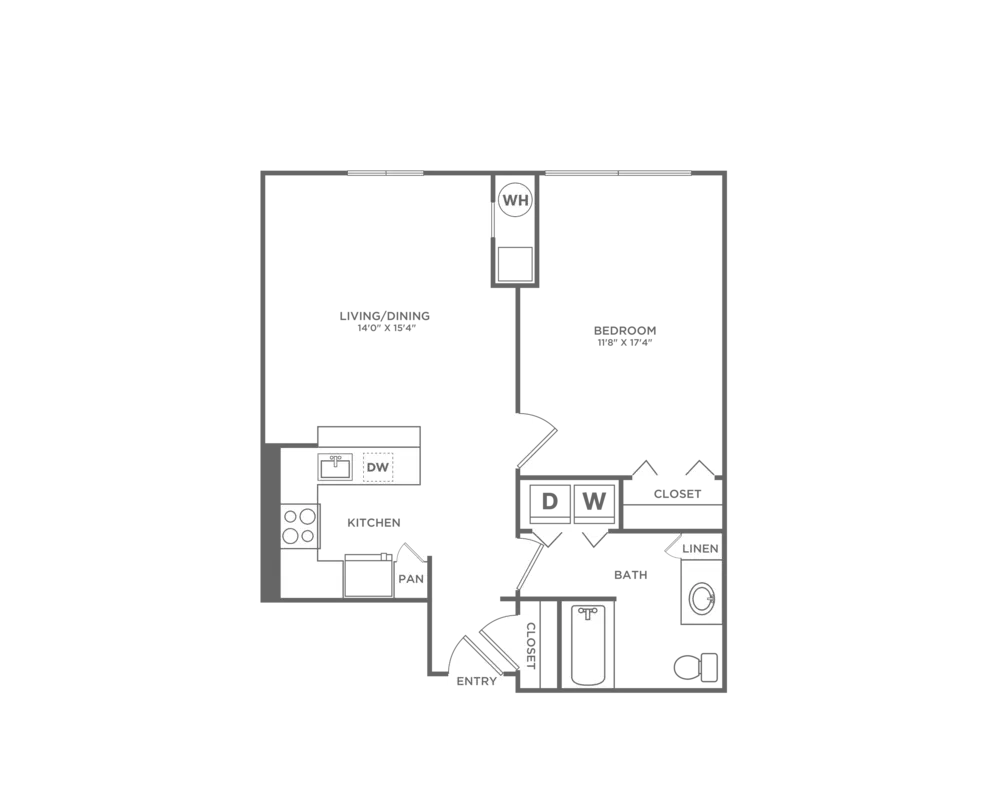Avana Cliffside | A1BR | 1x1 | 747 sf