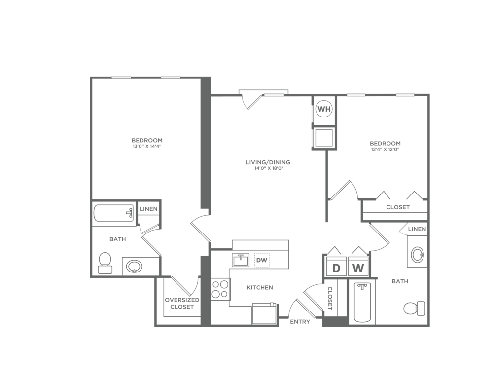 B2BR | 2x2 | 1045 sf