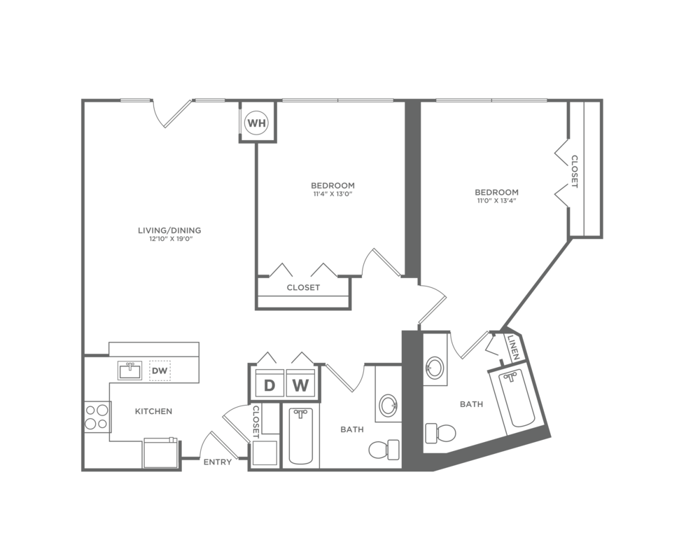 B2K | 2x2 | 970 sf