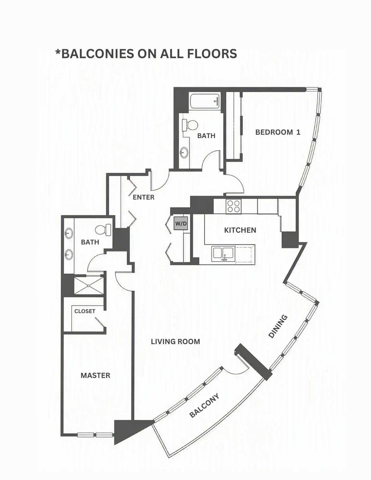 Plan2 | 2 bed 2 bath | from 1374 square feet