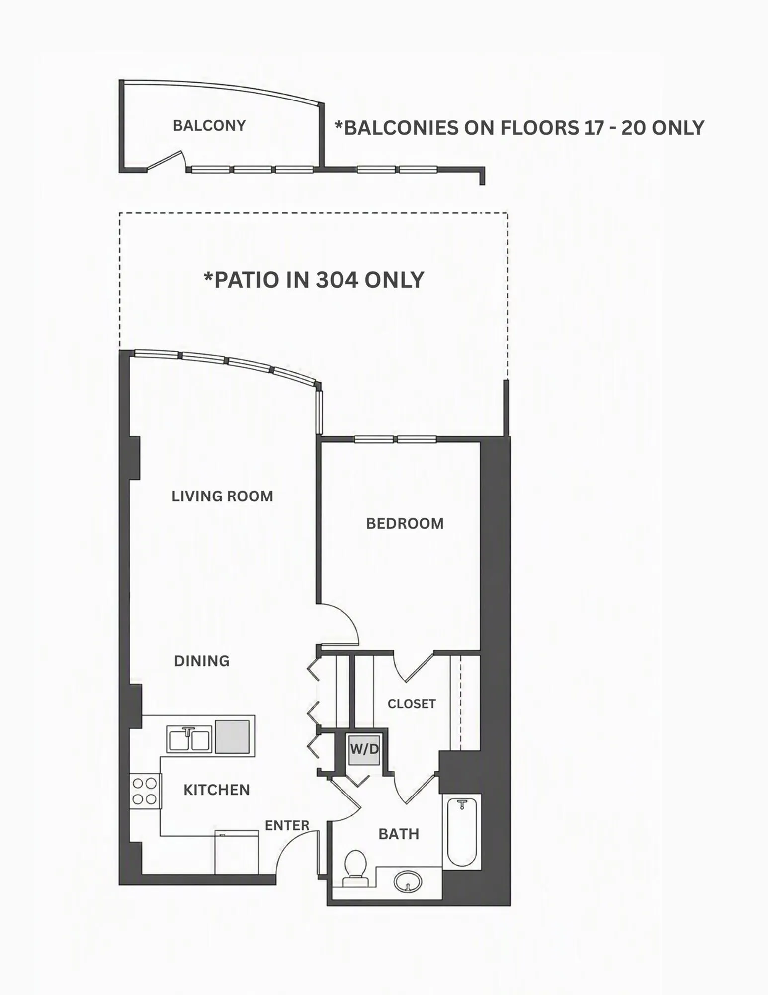 Plan 4 | 1 bed 1 bath | from 727 square feet