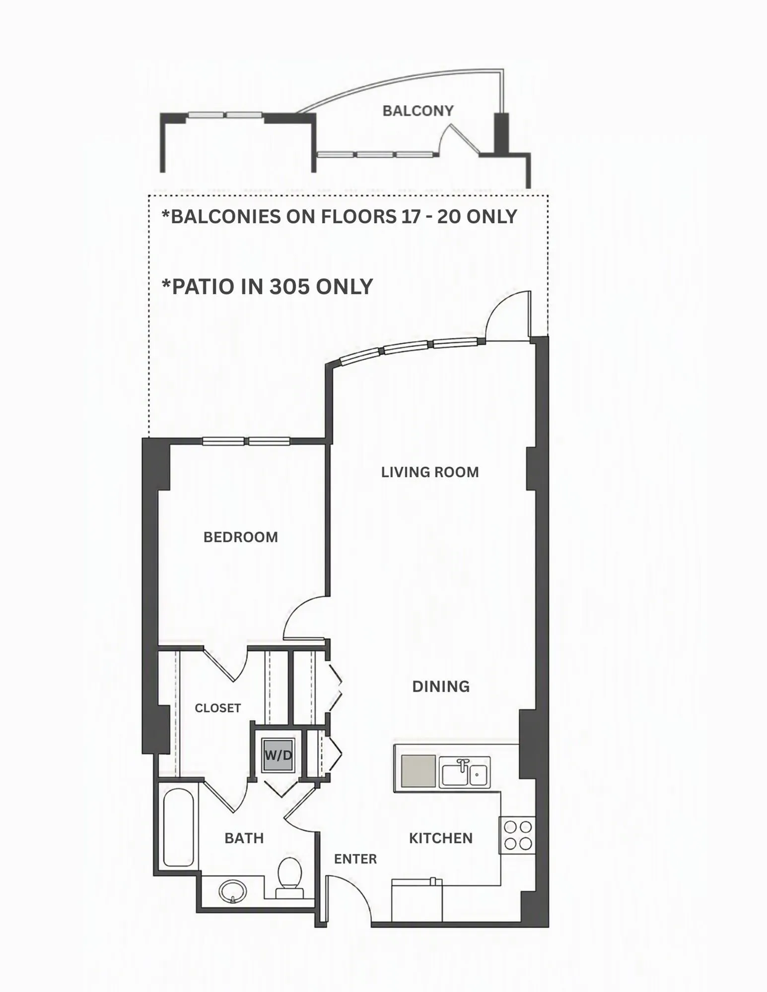 Plan 5 | 1 bed 1 bath | from 704 square feet