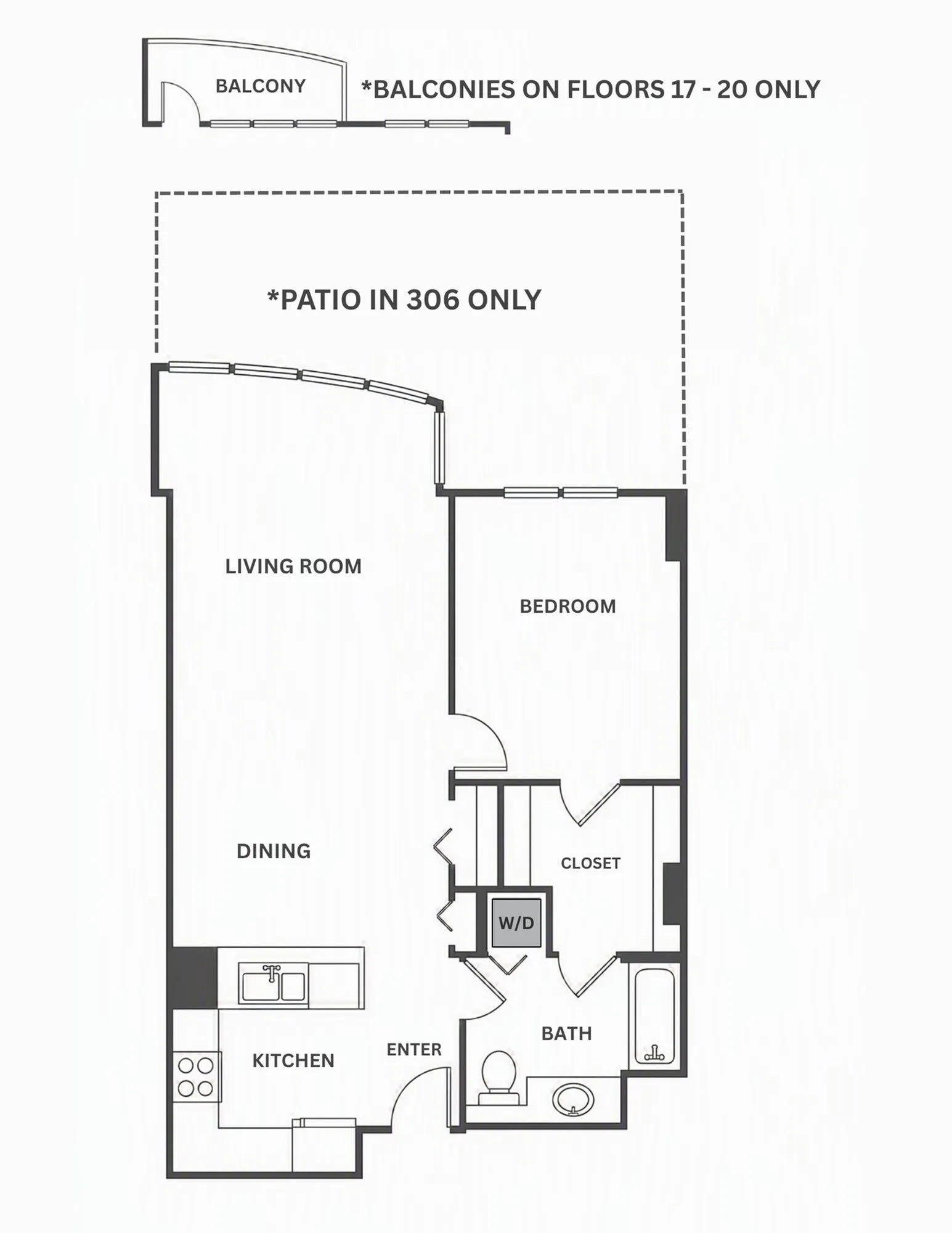 Plan 6 | 1 bed 1 bath | from 720 square feet