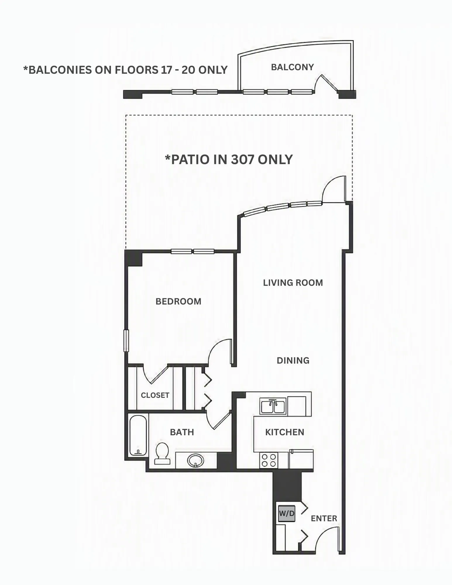Plan 7 | 1 bed 1 bath | from 790 square feet