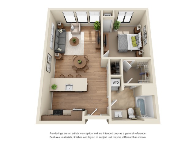 A5 | 1 bed 1 bath | from 744 square feet