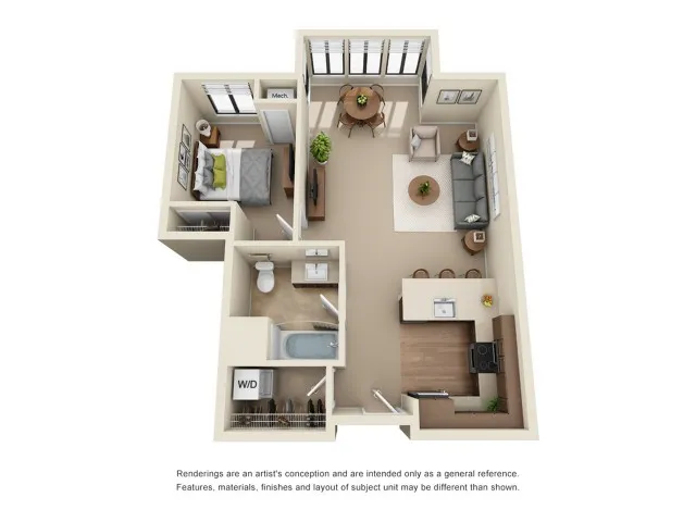 A6 | 1 bed 1 bath | from 750 square feet
