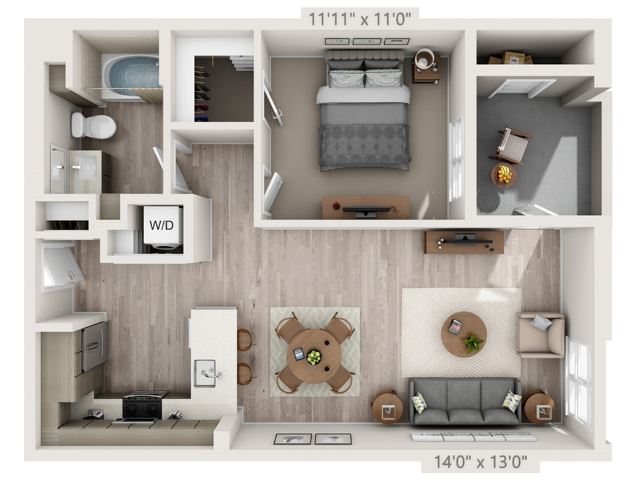 A2 | 1 bed 1 bath | from 760 square feet