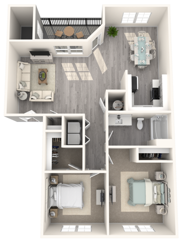 Two Bedroom One Bath | 901 sq. ft.