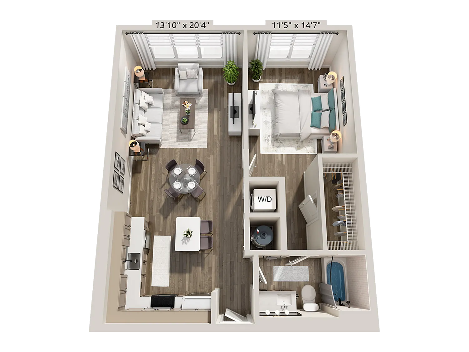 1 Bed / 1 Bath 797 sq. ft