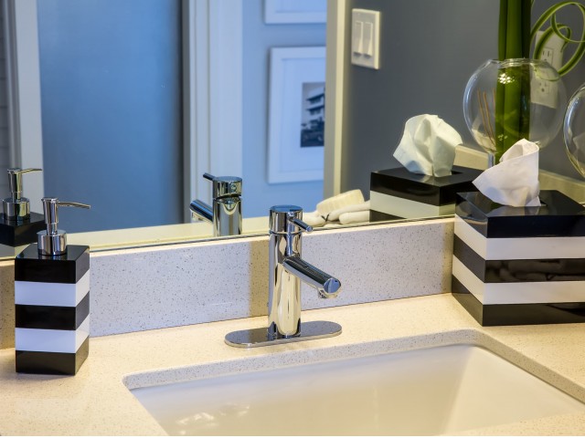 Image of Moen® fixtures and faucets in bathrooms for Intown